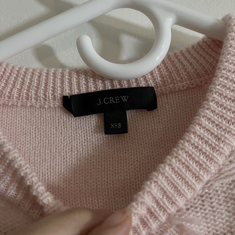 J. Crew 100% Merino Wool Dusty Rose Pink Knit Crewneck Sweater Size XXS - Picture 4 of 9